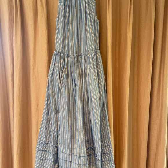 Sundry Blue and White Striped Maxi Dress size 3 nautical stripe ticking - Picture 4 of 6